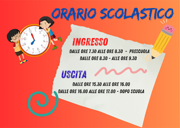scuola infanzia orario scolastico